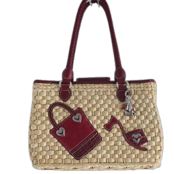 Brighton Leather & Straw Bag - Picture 1 of 16